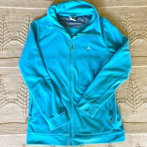 Adidas Zip Up Fleece Jacket Blue Size Large‎